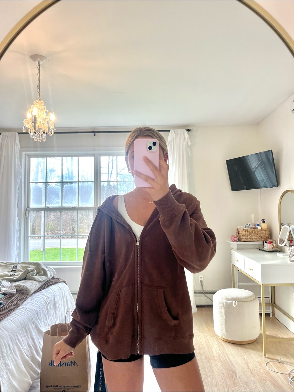 Hollister Brown Full-Zip Hoodie - Women's Casual Pullover